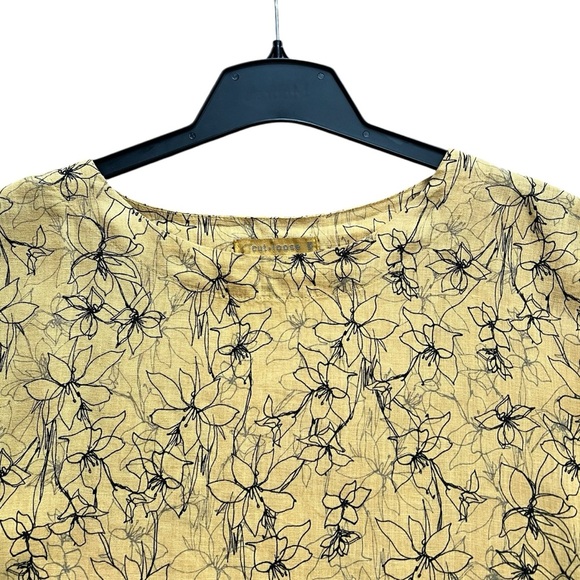 Cut Loose linen floral print shift dress in mustard size XS excellent condition - Picture 8 of 11